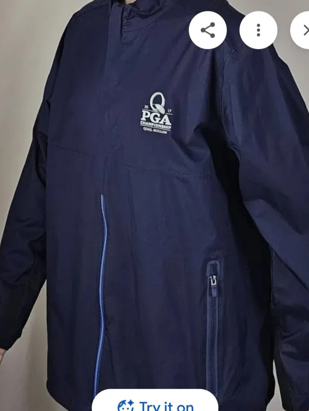 Polo Ralph Lauren Navy 2017 PGA Championship Qual Hollow Windbreaker/Jacket L
